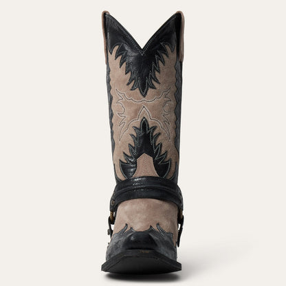 Herren Stetson Outlaw Rock Star Lederstiefel Handgefertigt Grau