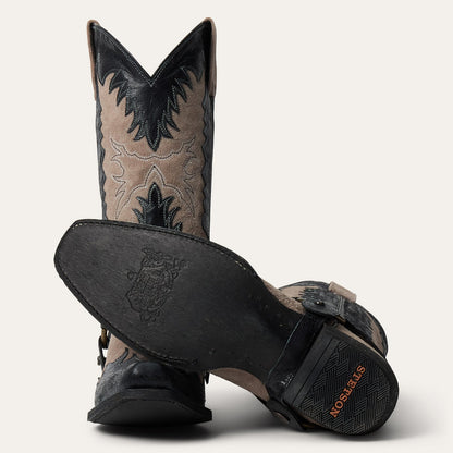 Herren Stetson Outlaw Rock Star Lederstiefel Handgefertigt Grau