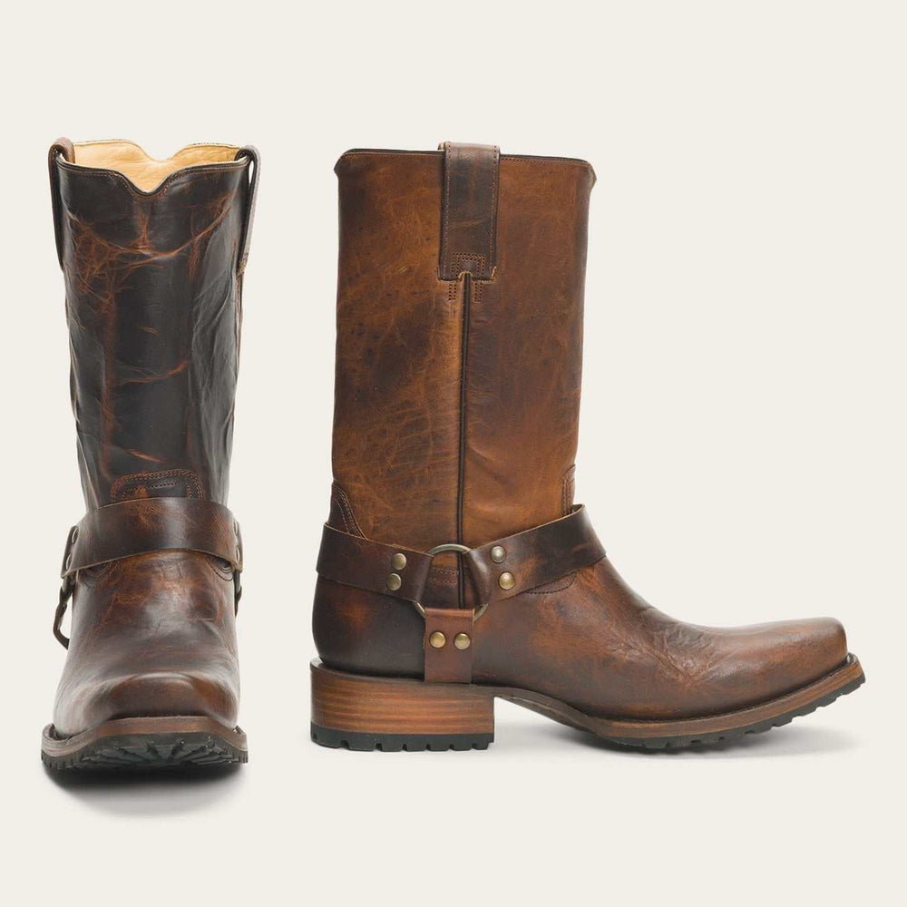 Stetson Heritage Harness Lederstiefel für Herren, handgefertigt, Braun