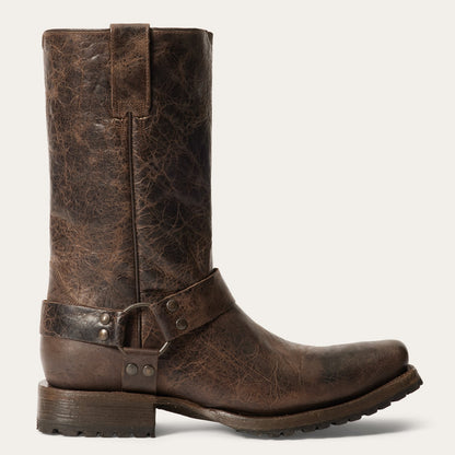 Men's Stetson Hertiage Harness Biker Leather Boots Handcrafted Brown