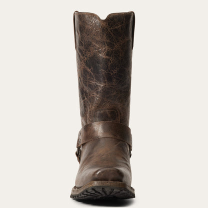 Men's Stetson Hertiage Harness Biker Leather Boots Handcrafted Brown