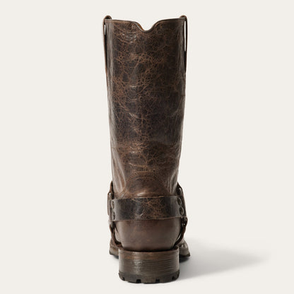Men's Stetson Hertiage Harness Biker Leather Boots Handcrafted Brown