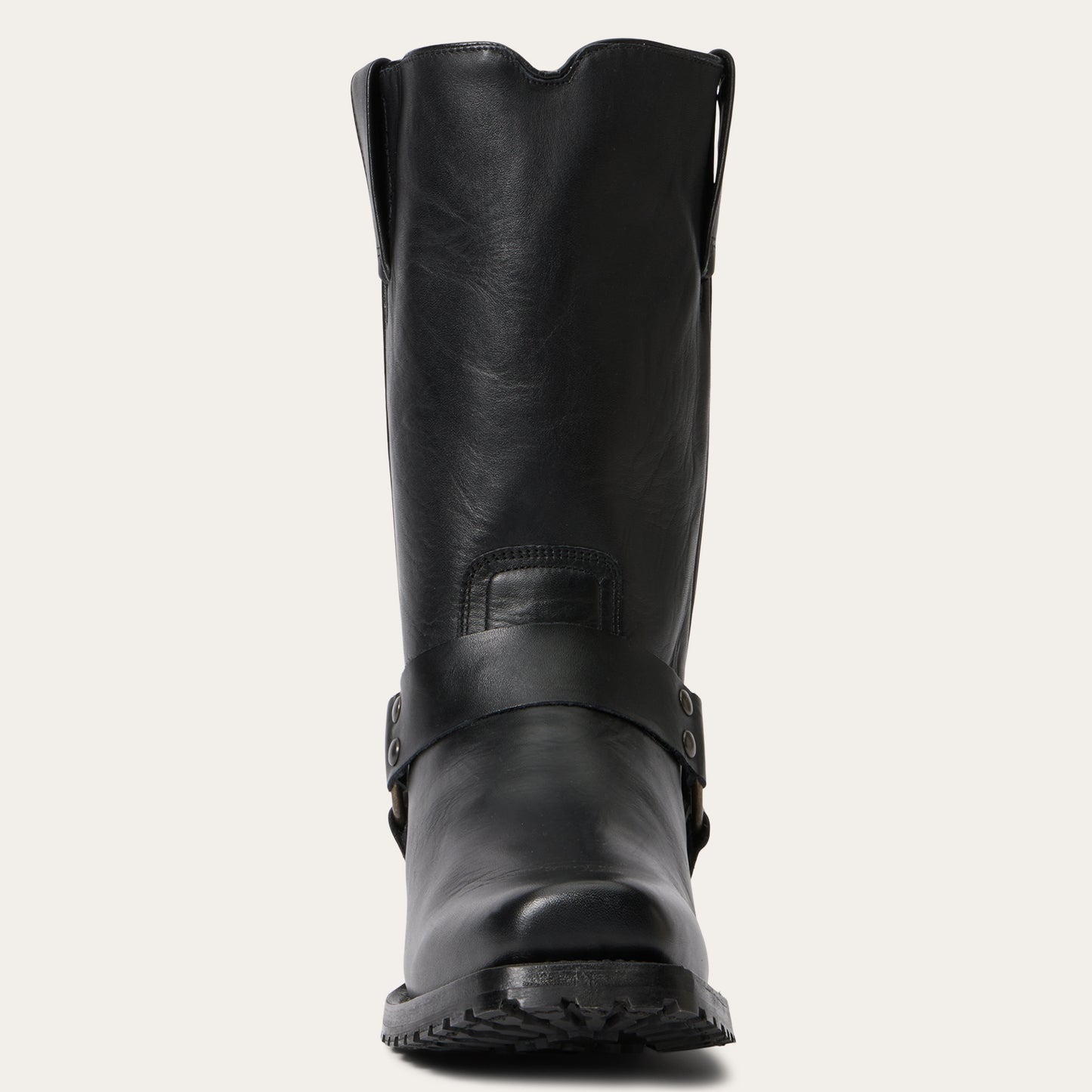Men's Stetson Hertiage Harness Biker Leather Boots Handcrafted Black
