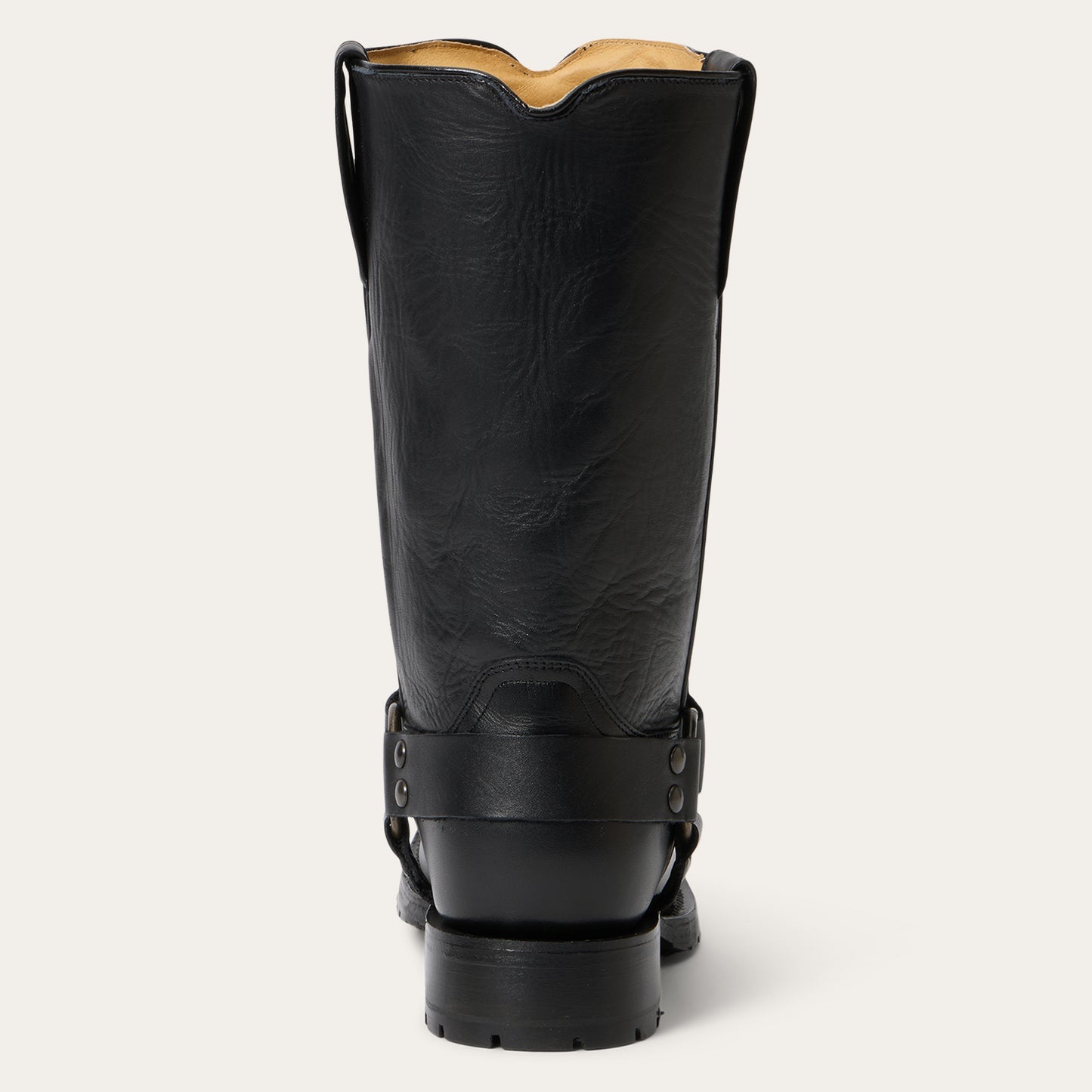 Men's Stetson Hertiage Harness Biker Leather Boots Handcrafted Black
