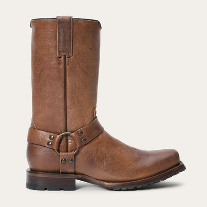 Men's Stetson Hertiage Harness Biker Leather Boots Handcrafted Brown