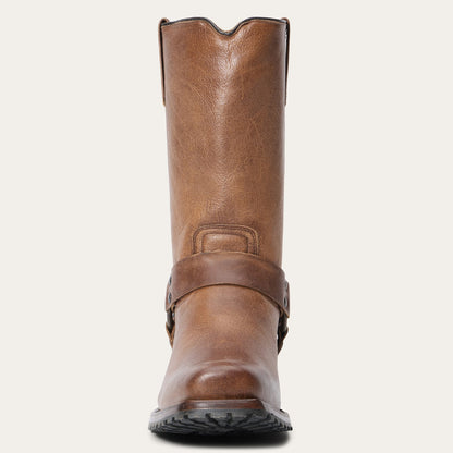 Men's Stetson Hertiage Harness Biker Leather Boots Handcrafted Brown