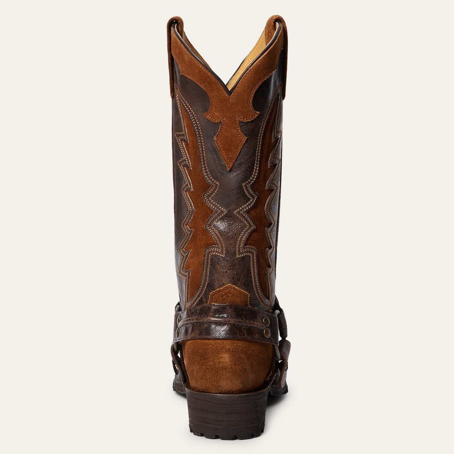 Men's Stetson Biker Outlaw Wings with Lug Sole Boots Handcrafted Brown