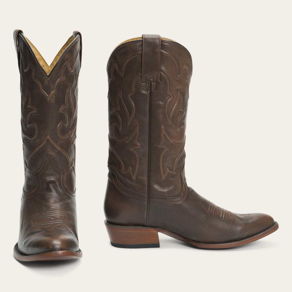 Men's Stetson Carlisle Leather Boots Handcrafted Brown