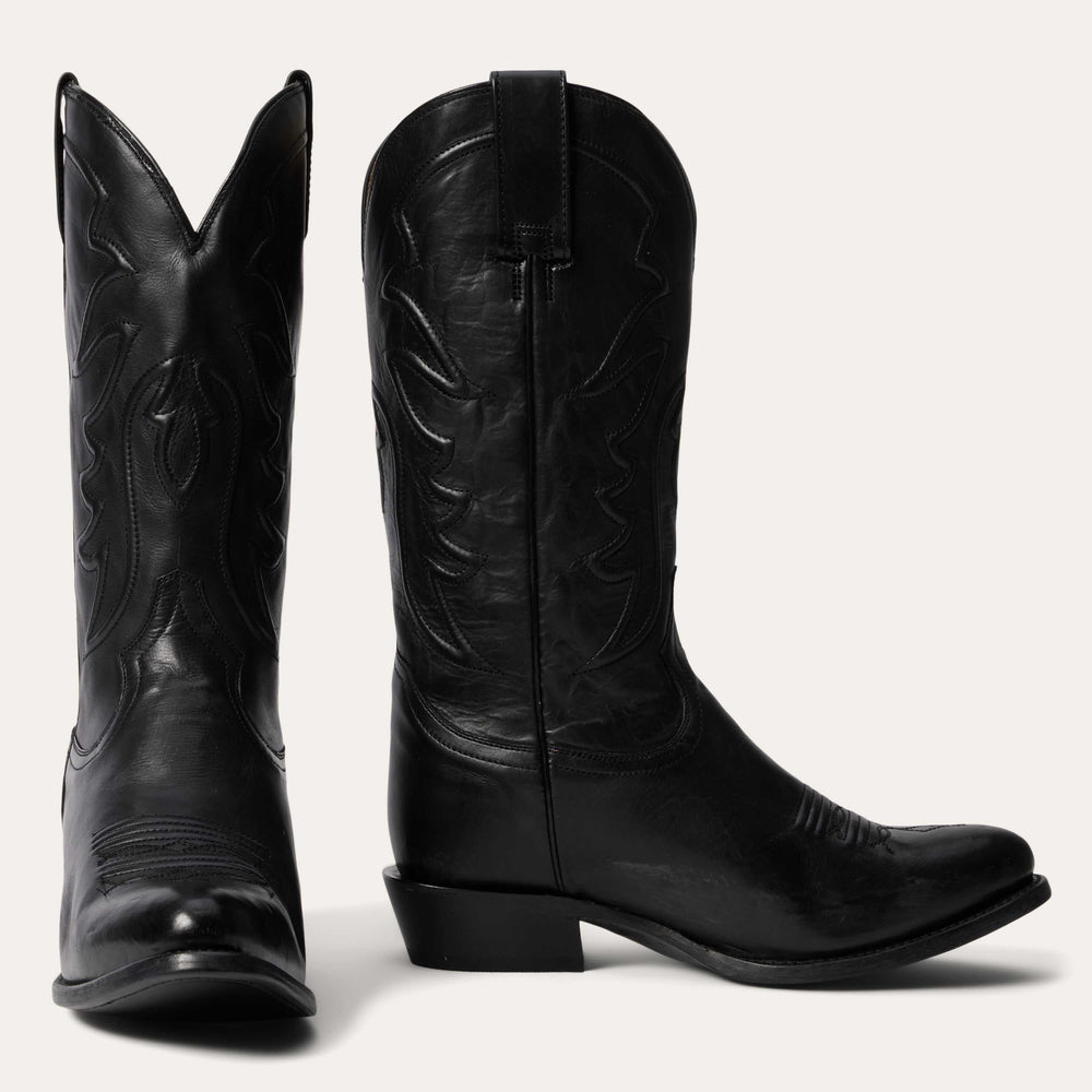 Stetson Ames Lederstiefel für Herren, handgefertigt, Schwarz