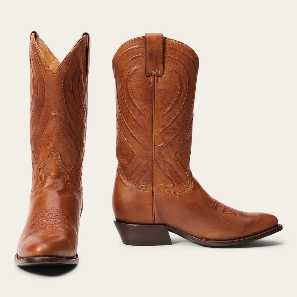 Men's Stetson Mossman Roper Leather Boots Handcrafted Brown