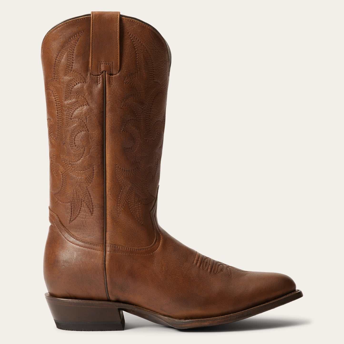 Men's Stetson Sharp Leather Boots handcrafted burnished brown cowboy boots with 13-inch shaft