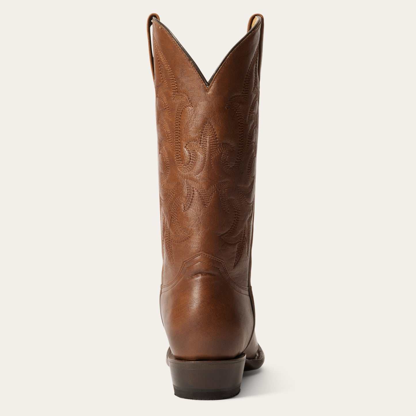 Men's Stetson Sharp Leather Boots burnished brown handcrafted cowboy boots with corded crown shaft