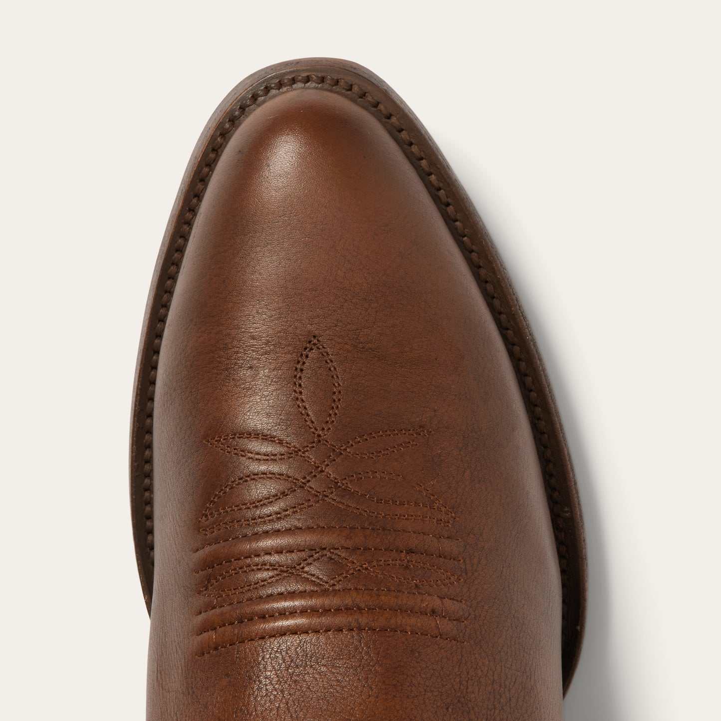 Men's Stetson Sharp Leather Boots handcrafted burnished brown cowboy boots with 13-inch shaft and leather sole
