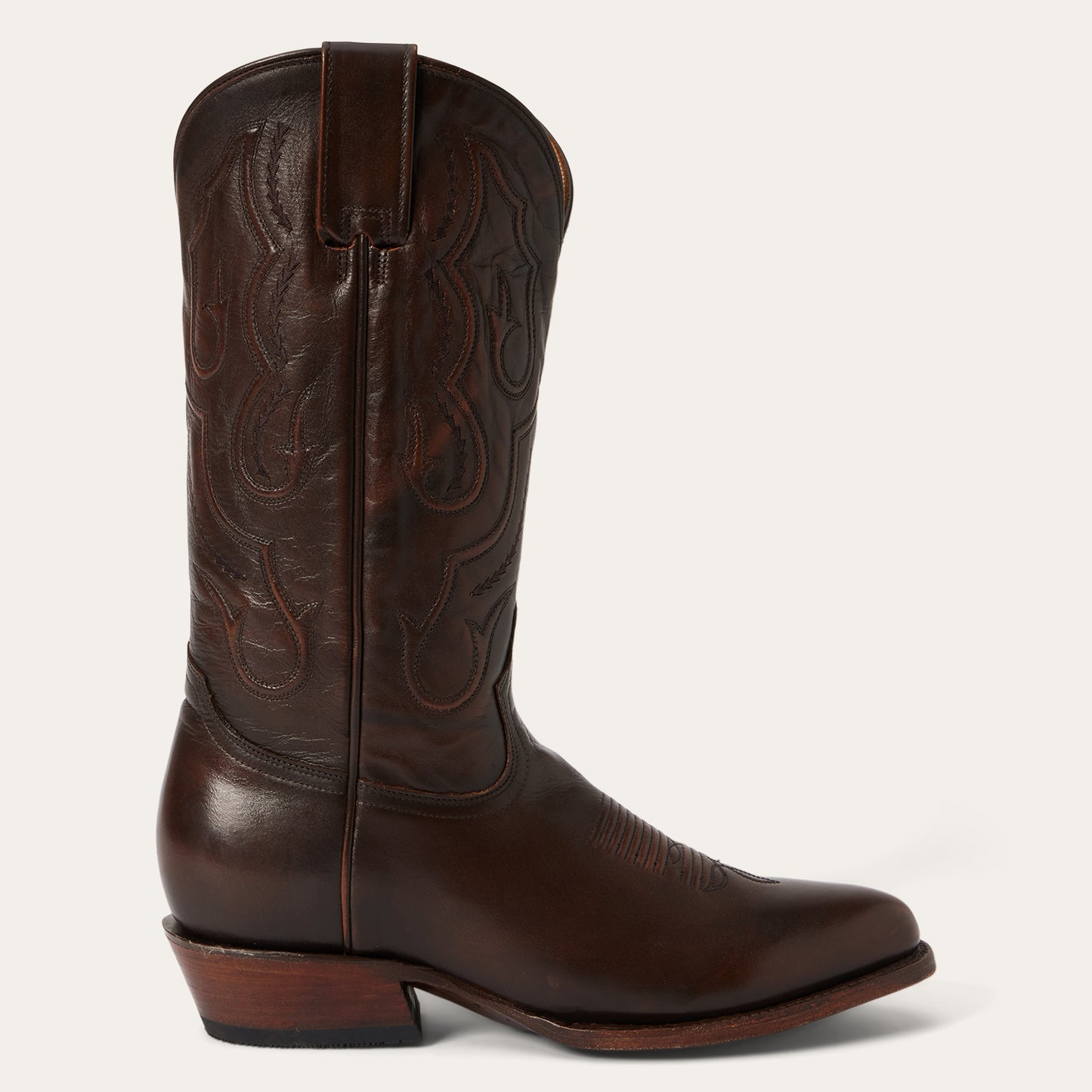 Men's Stetson Carlisle Leather Boots Handcrafted Round Toe Brown