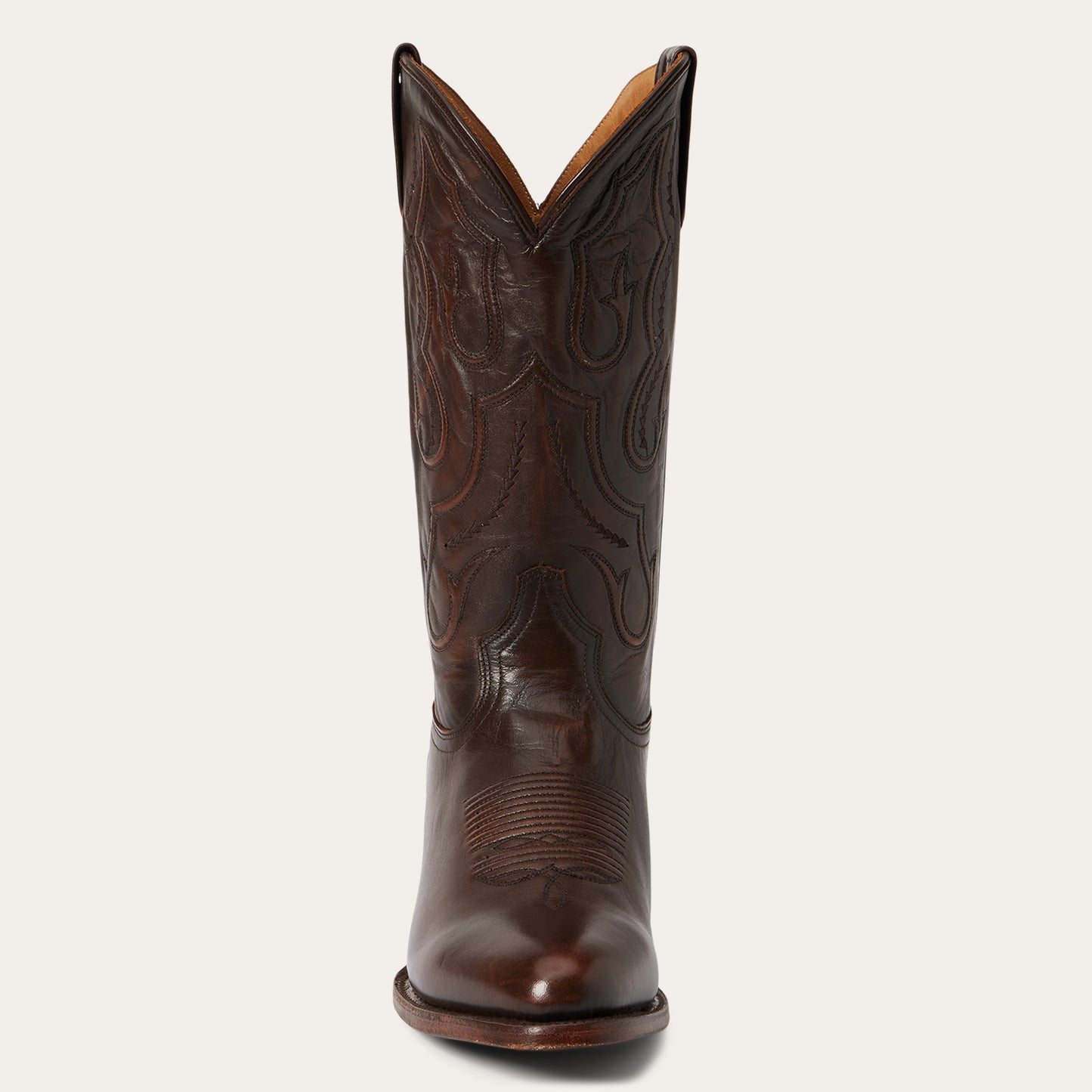 Men's Stetson Carlisle Leather Boots Handcrafted Round Toe Brown