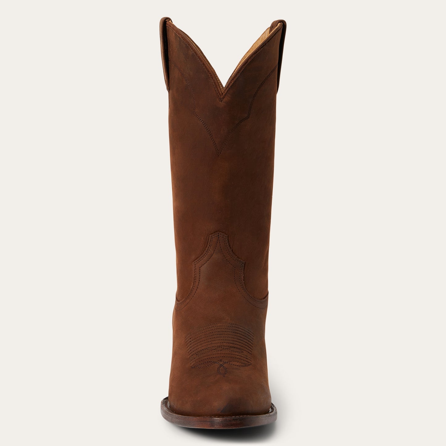 Stetson Crockett Herren Lederstiefel Handgefertigt Runde Zehenpartie Braun