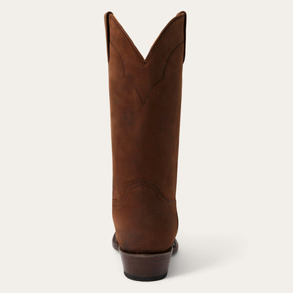 Stetson Crockett Herren Lederstiefel Handgefertigt Runde Zehenpartie Braun