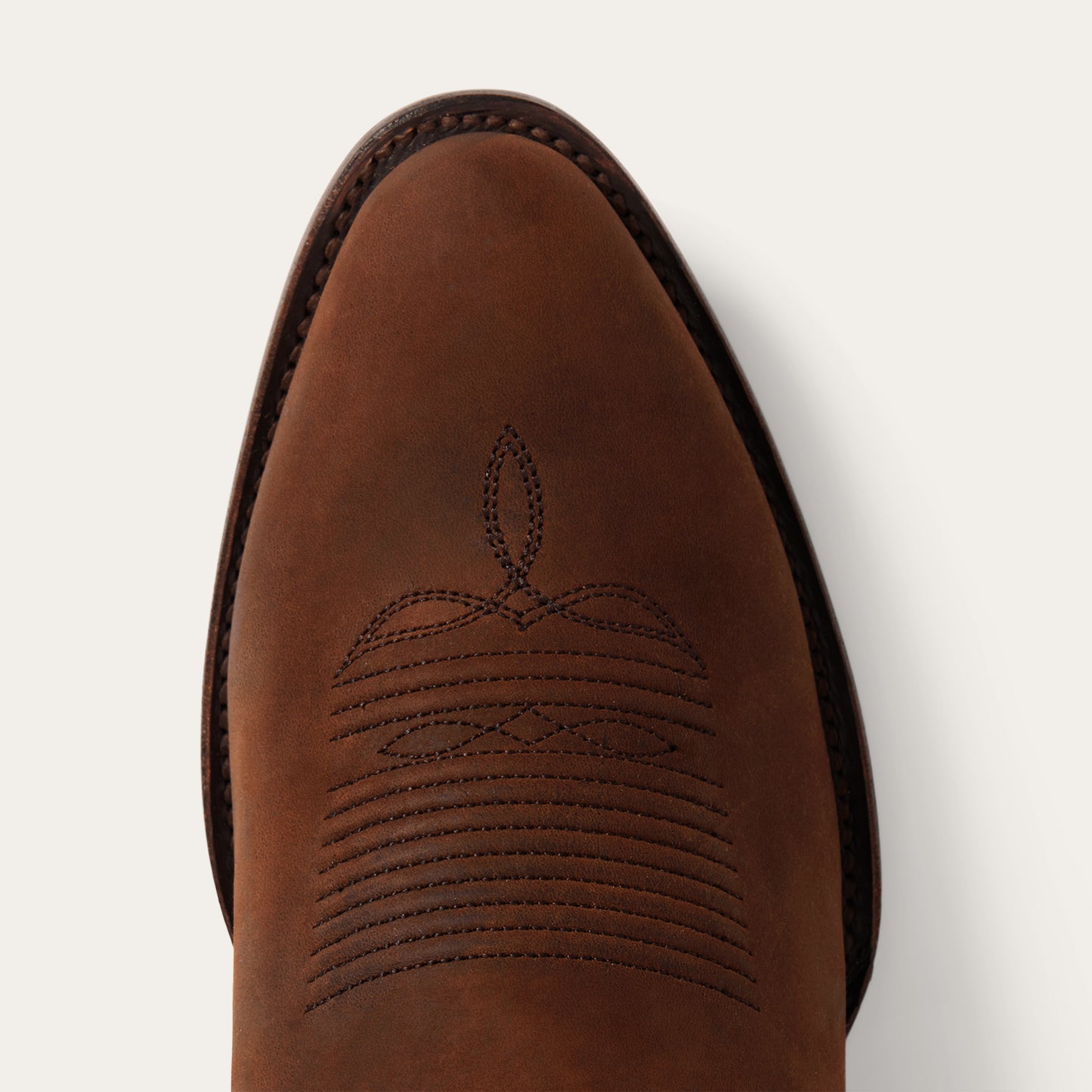 Stetson Crockett Herren Lederstiefel Handgefertigt Runde Zehenpartie Braun
