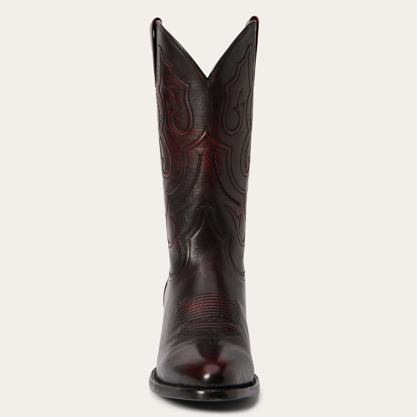 Men's Stetson Carlisle Boots Round Toe Handcrafted Black Cherry