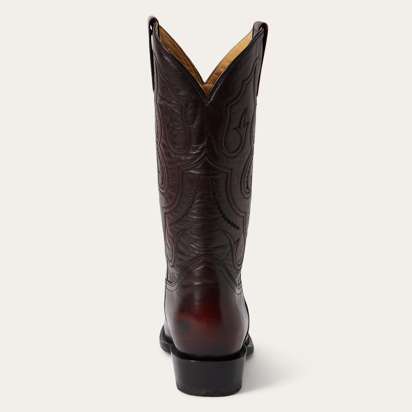 Stetson Carlisle Boots für Herren, runde Zehenpartie, handgefertigt, Schwarzkirsche