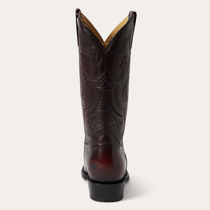 Stetson Carlisle Boots für Herren, runde Zehenpartie, handgefertigt, Schwarzkirsche