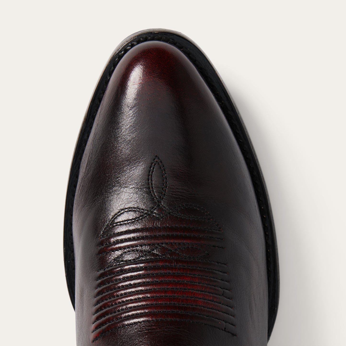 Stetson Carlisle Boots für Herren, runde Zehenpartie, handgefertigt, Schwarzkirsche