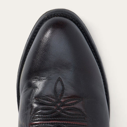 Men's Stetson Blake Goat Boots Handcrafted Round Toe Black Cherry