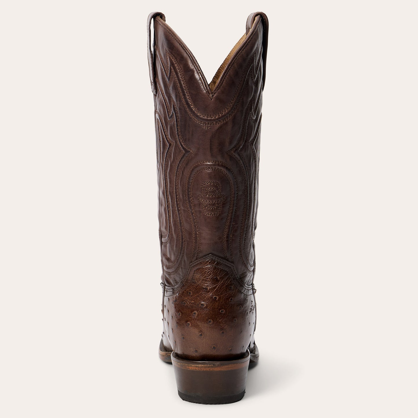 Men's Stetson Chisholm Ostrich Boots Handcrafted Round Toe Tobacco