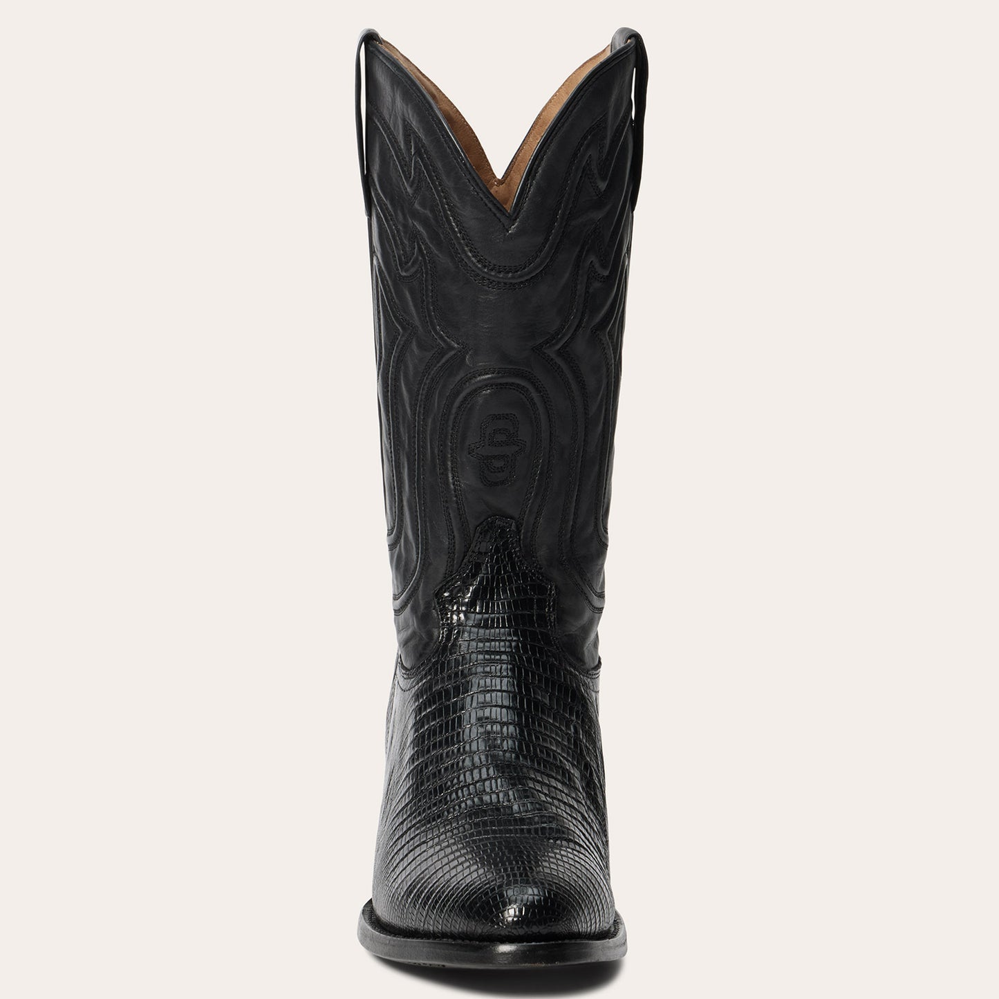 Stetson Wayne Teju Boots für Herren, runde Zehenpartie, handgefertigt, Schwarz