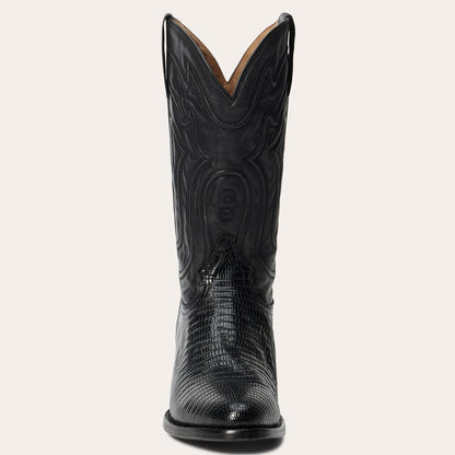 Stetson Wayne Teju Boots für Herren, runde Zehenpartie, handgefertigt, Schwarz