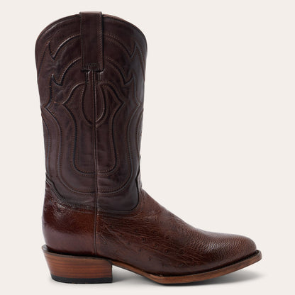 The Tru-X insole for Mens Stetson Wyatt Smooth Ostrich Boots is shown from all angles. Features: dual-density, high-density polyurethane, gel pads, performance fabric, dynamic arch support, and deep heel cup—crafted by Stetson Boots.