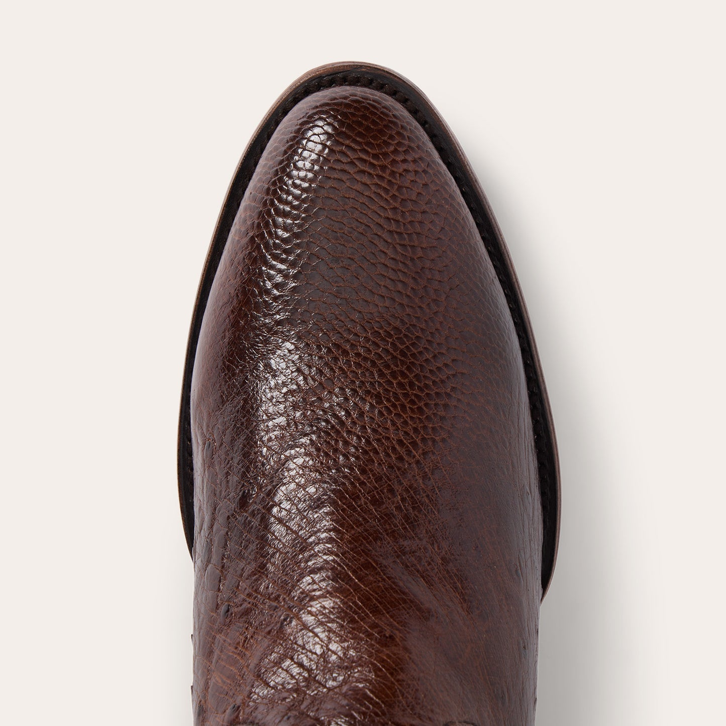 Men's Stetson Wyatt Smooth Ostrich Boots Handcrafted Round Toe Tobacco