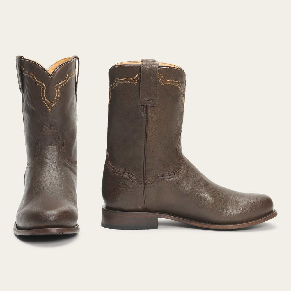 Men's Stetson Puncher Goat Leather Boots Handcrafted Brown