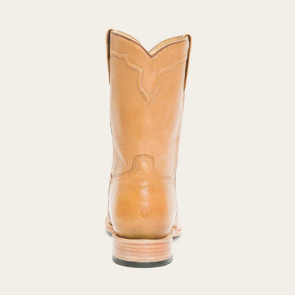 Men's Stetson Puncher leather boots in burnished tan with handcrafted 9" shaft and round toe