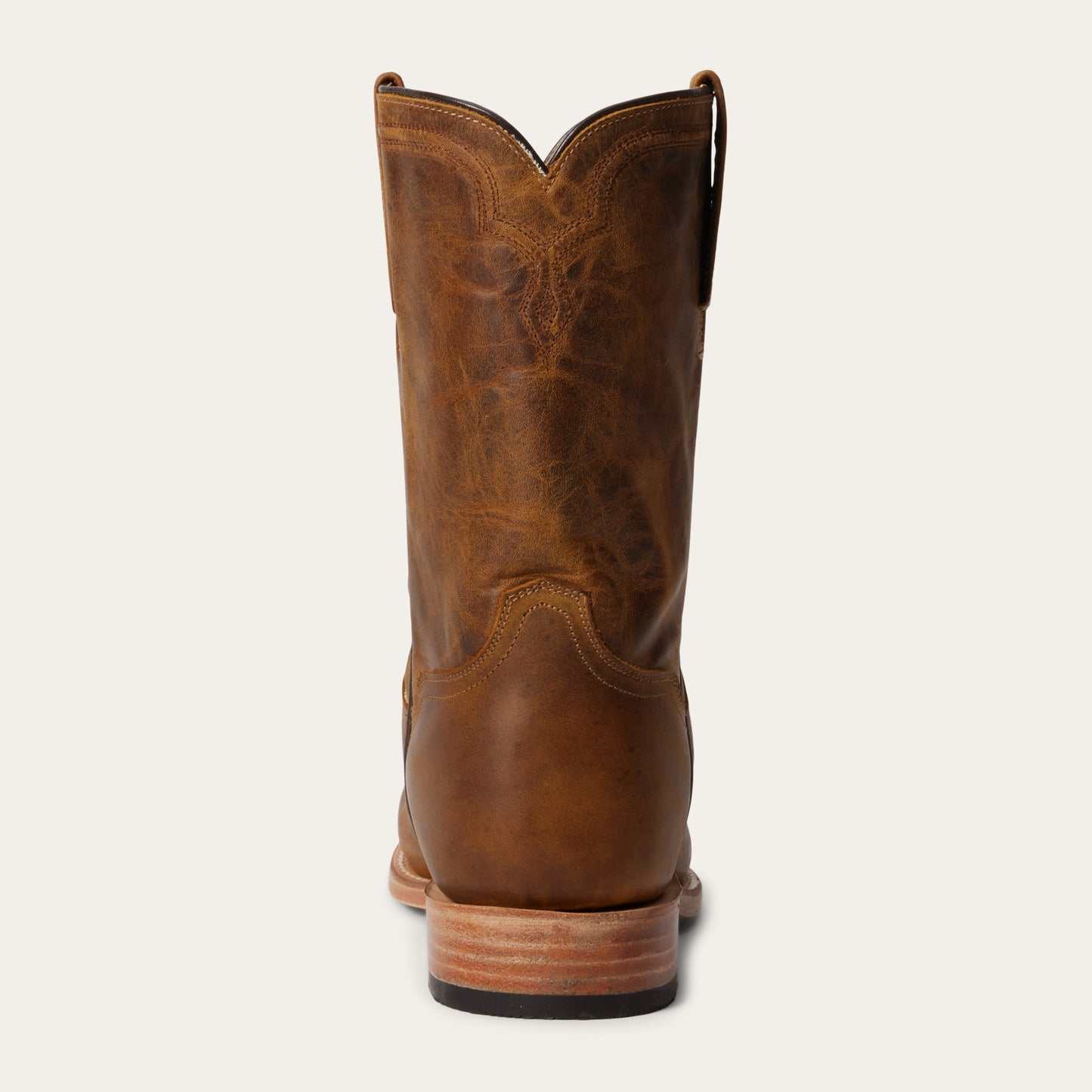 Men's Stetson Puncher Leather Roper Boots handcrafted tan with 10" shaft and roper round toe