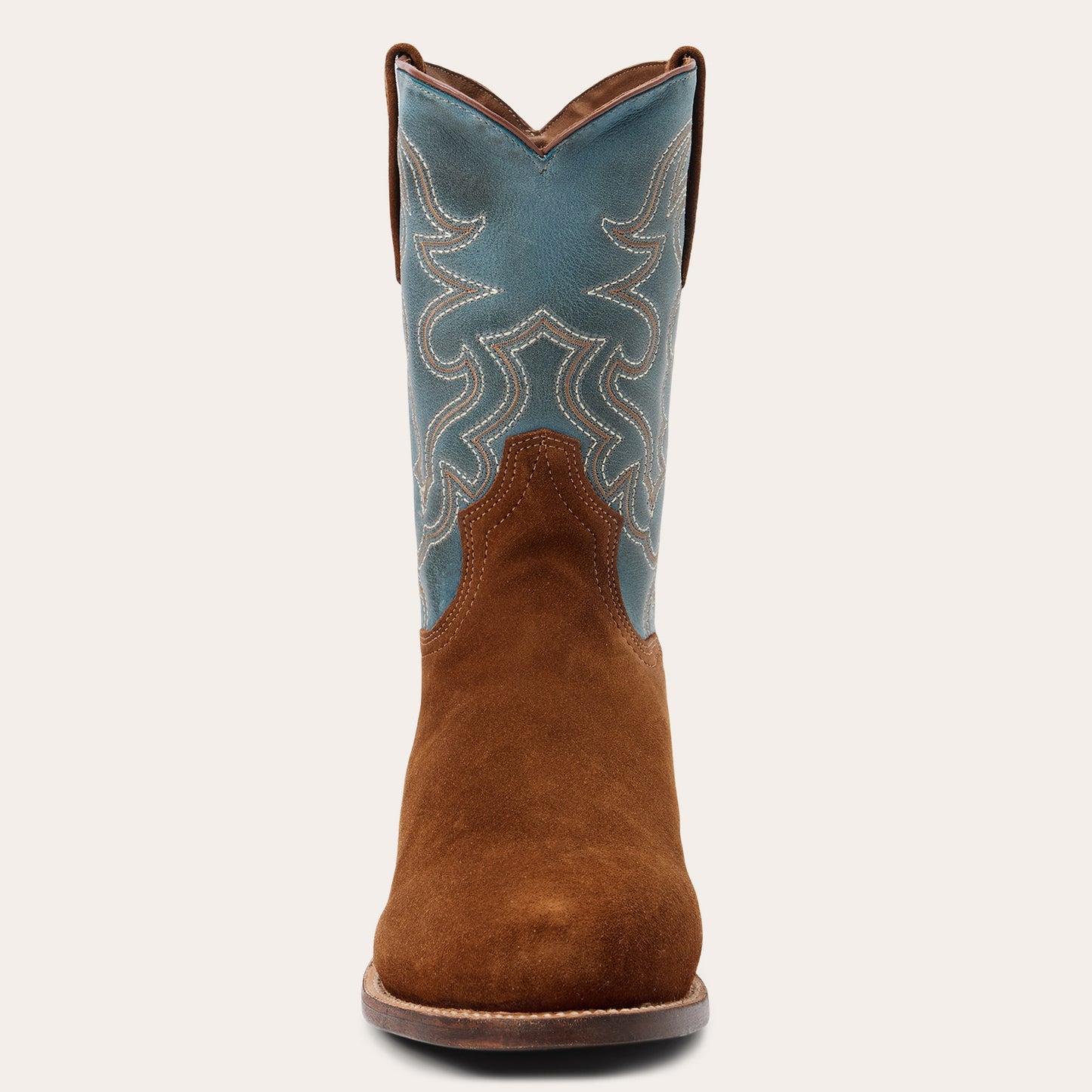 Men's Stetson Weston Leather Boots Handcrafted Roper Toe Brown