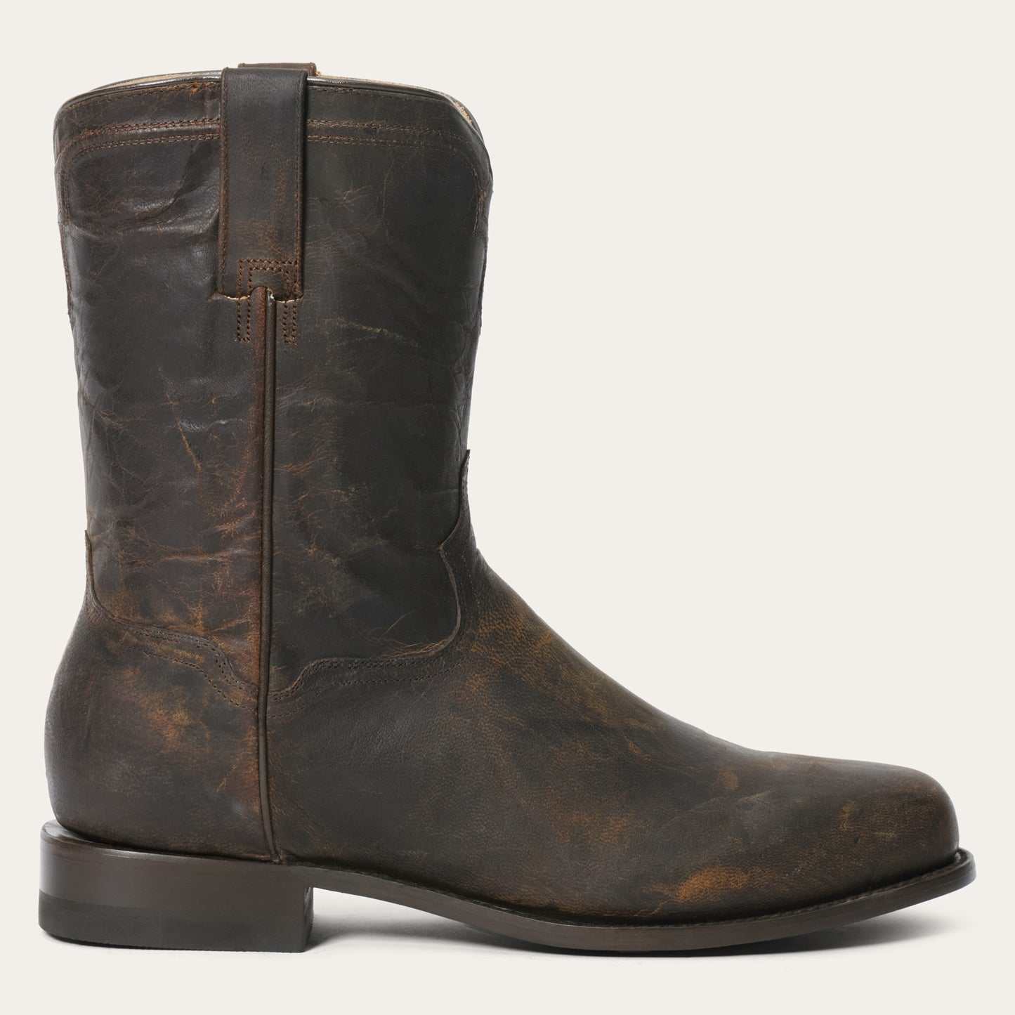 Men's Stetson Puncher Goat Boots Handcrafted Round Toe Brown