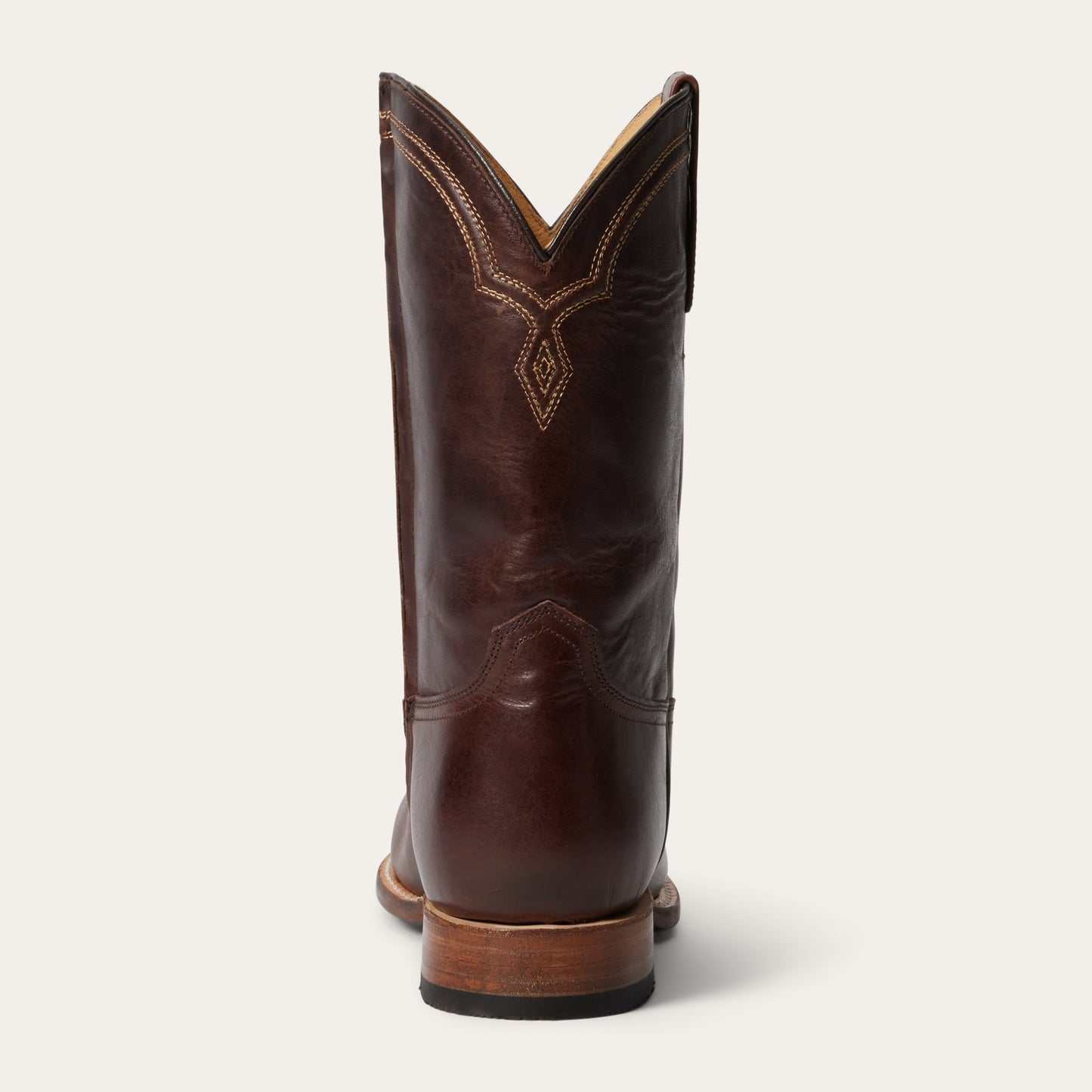 Men's Stetson Rancher handcrafted brown leather roper boots with side zipper and wide toe