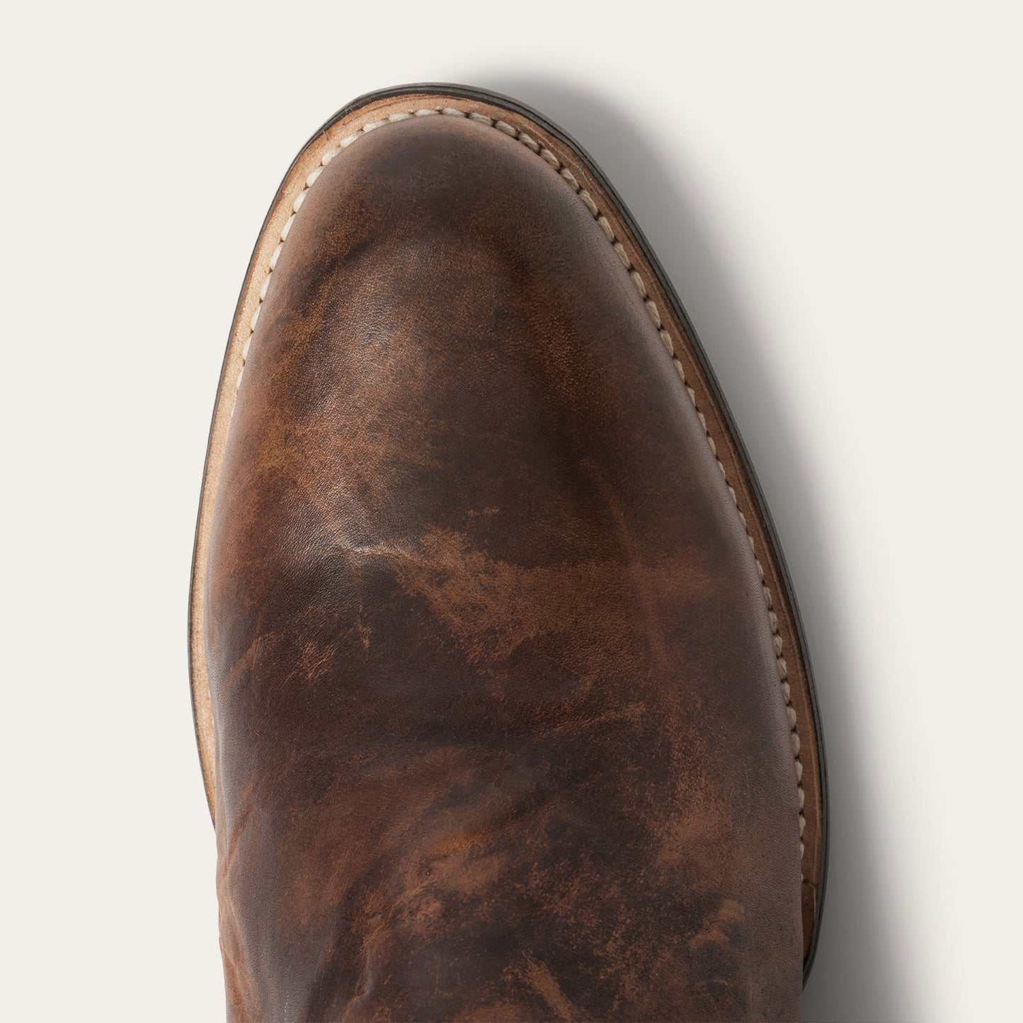 Men's Stetson Rancher Zip Leather Roper Boots in oily cognac with side zipper and wide toe, handcrafted with premium cow lining and leather sole
