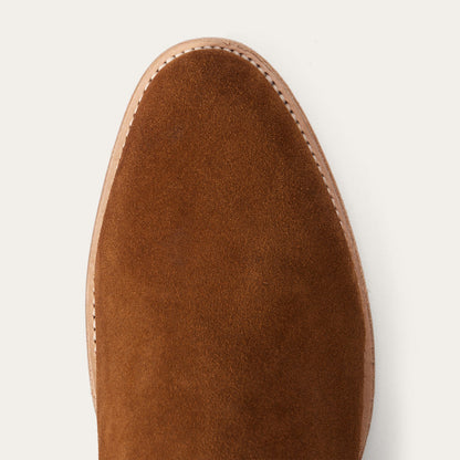 Men's Stetson Rancher Zip Roper Leather Boots Handcrafted Round Toe Cognac