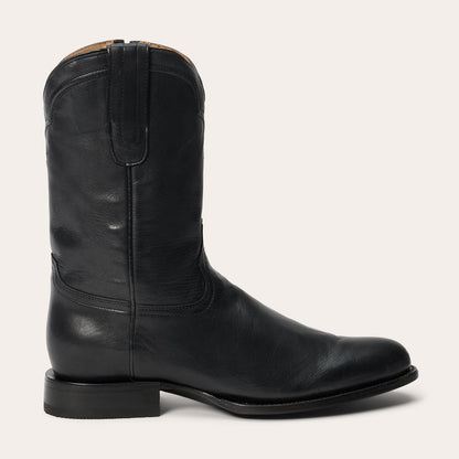 Men's Stetson Cash Boots Roper Toe Handcrafted Black