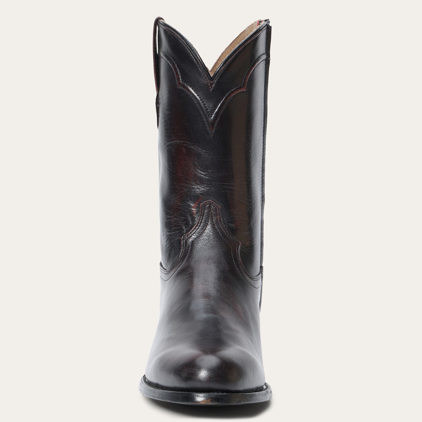 Men's Stetson Cash Goat Boots Handcrafted Round Toe Black Cherry