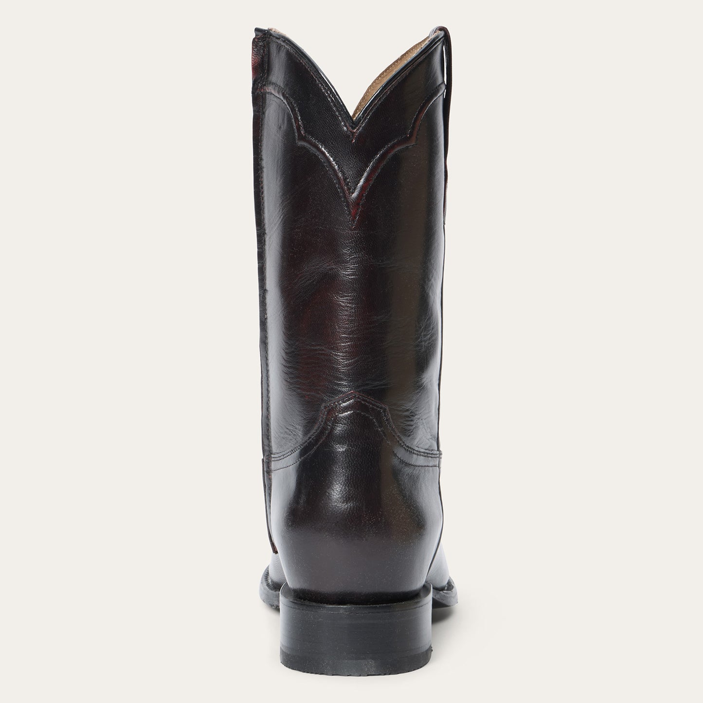 Men's Stetson Cash Goat Boots Handcrafted Round Toe Black Cherry