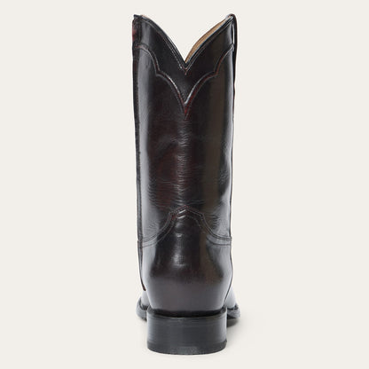Men's Stetson Cash Goat Boots Handcrafted Round Toe Black Cherry