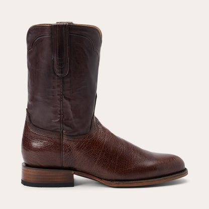 Three views of the TRU-X insole for Mens Stetson Clay Ostrich Boots Handcrafted Round Toe Brown are shown: grey top with black logo, black and red non-slip bottom, and contoured shape for comfort and support.