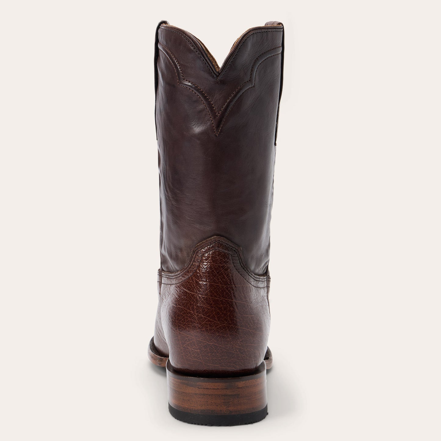 Men's Stetson Clay Ostrich Boots Handcrafted Round Toe Brown