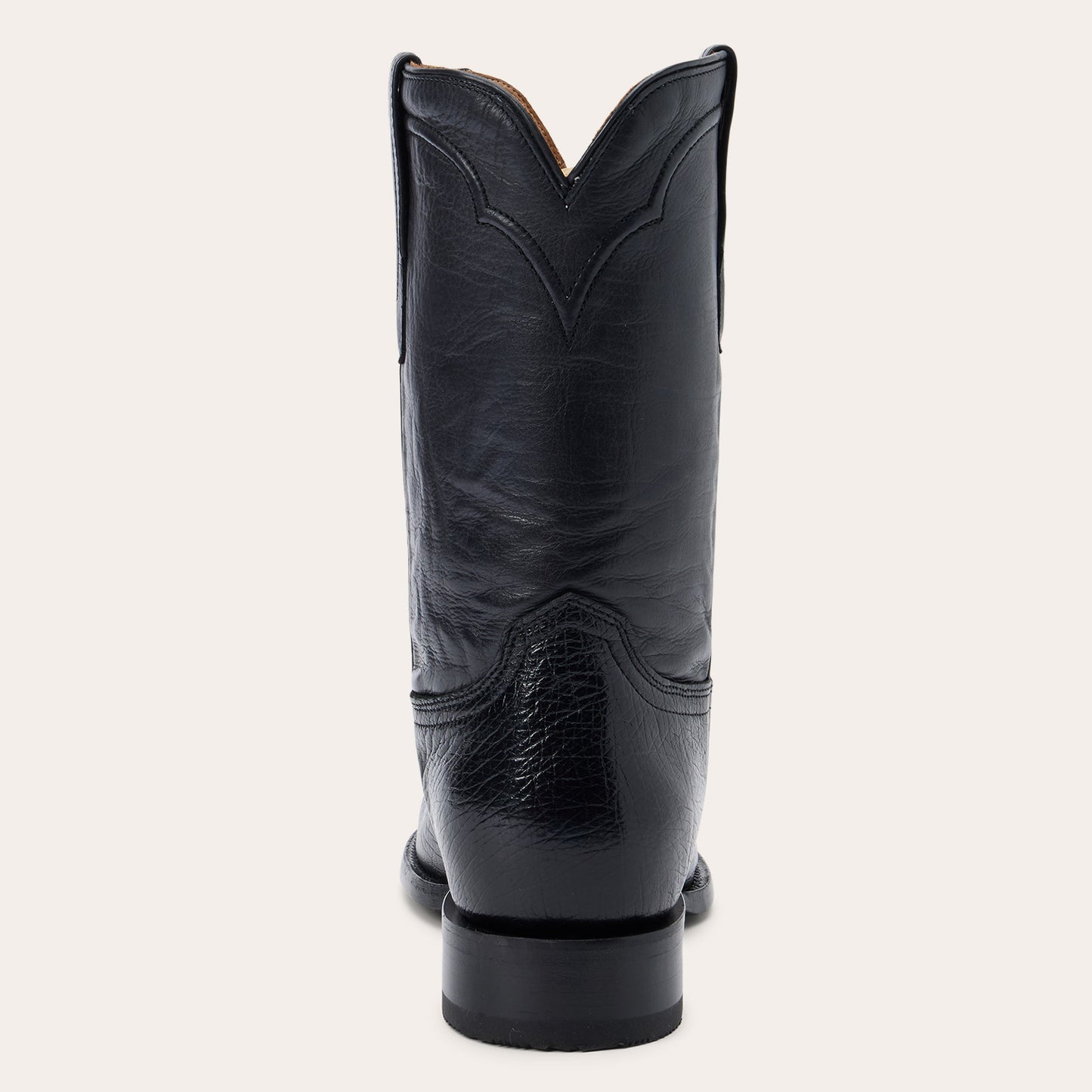 Men's Stetson Clay Ostrich Boots Handcrafted Round Toe Black