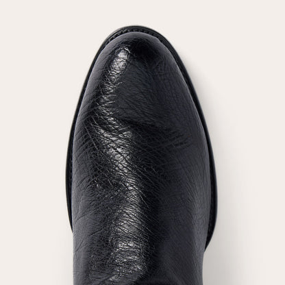 Men's Stetson Clay Ostrich Boots Handcrafted Round Toe Black