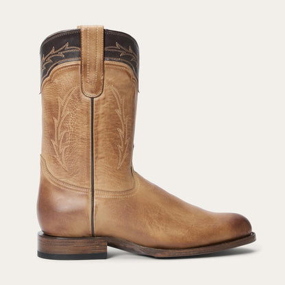 Men's Stetson Ben Leather Boots Handcrafted Round Toe Tan