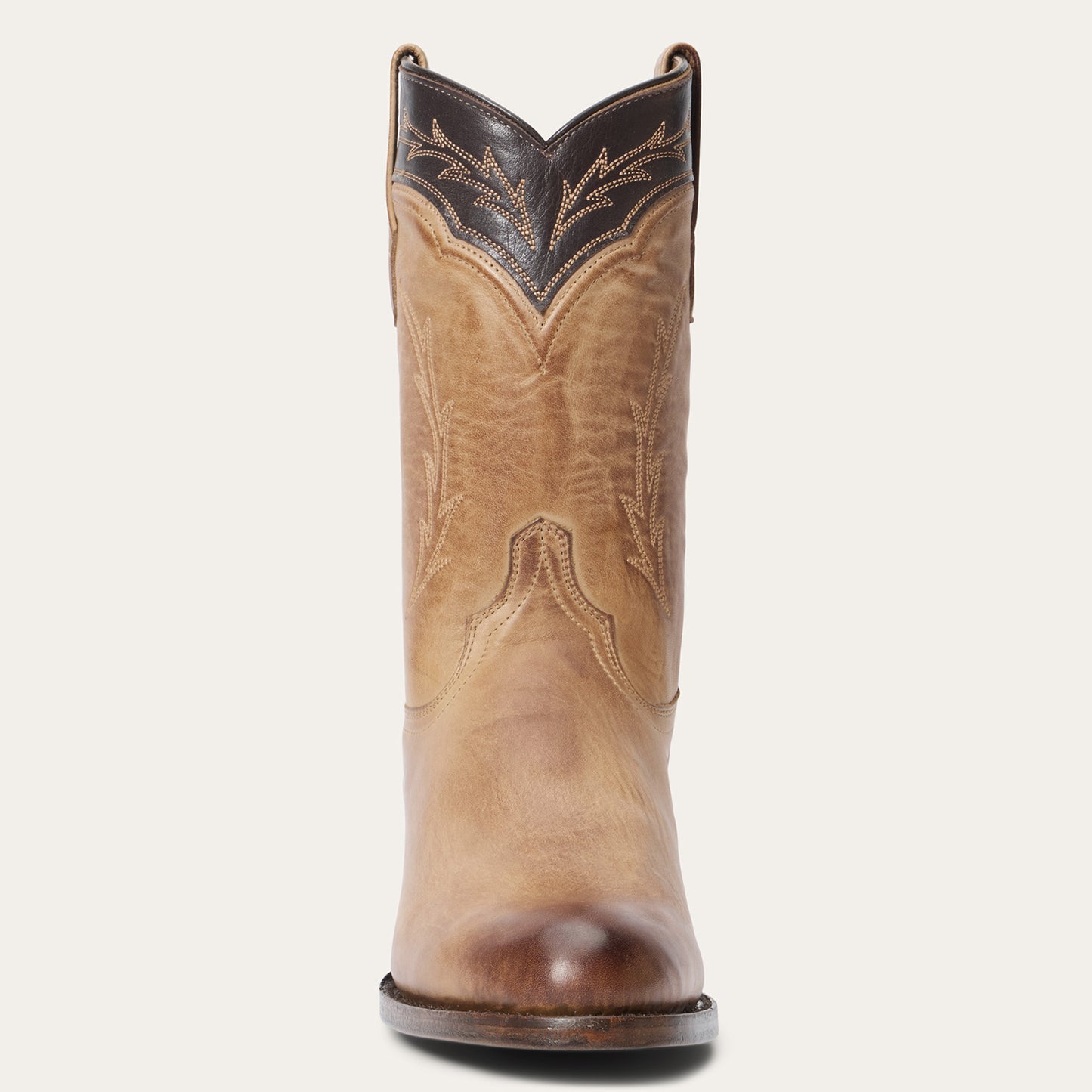 Men's Stetson Ben Leather Boots Handcrafted Round Toe Tan